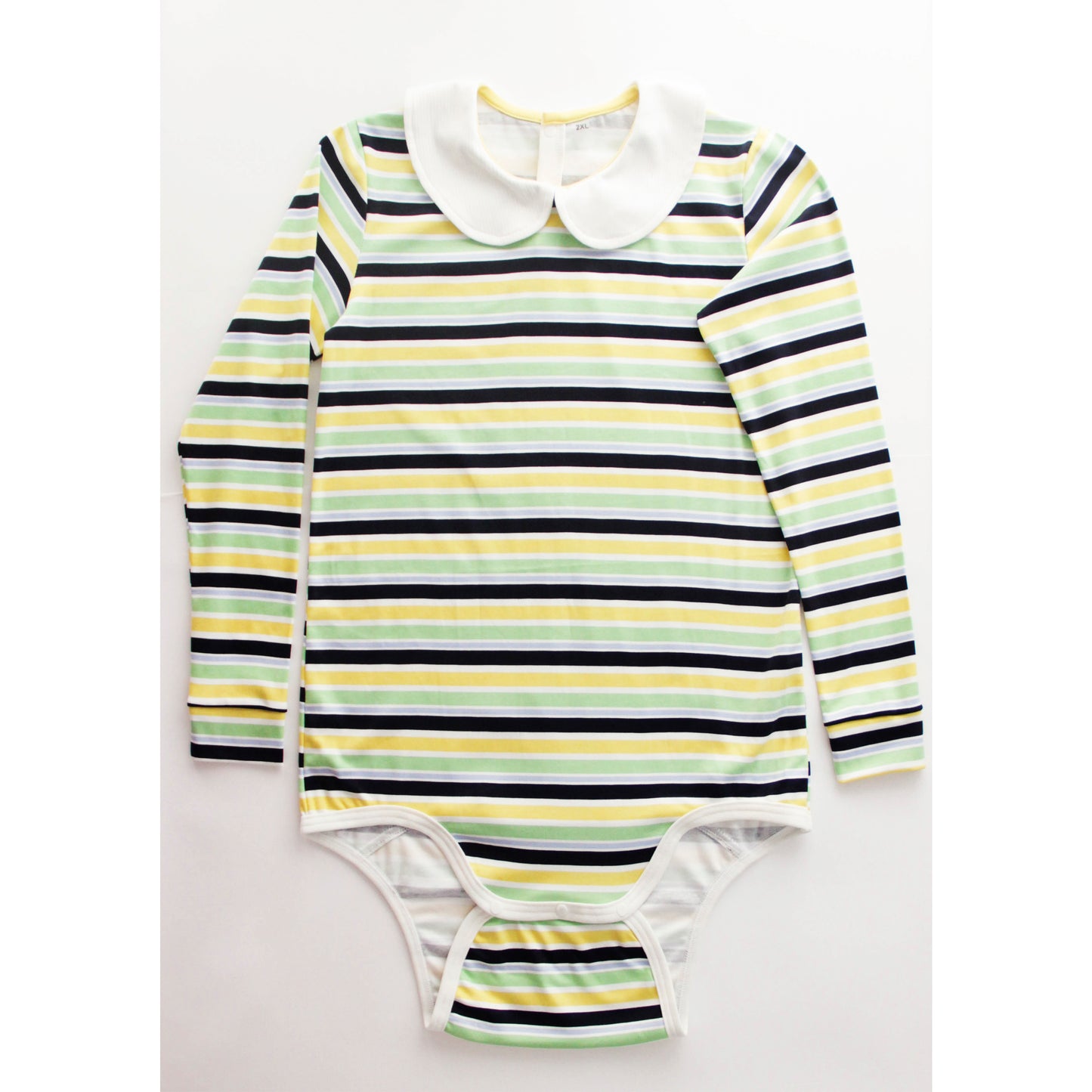 ABDL bodysuit with Peter Pan collar, green
