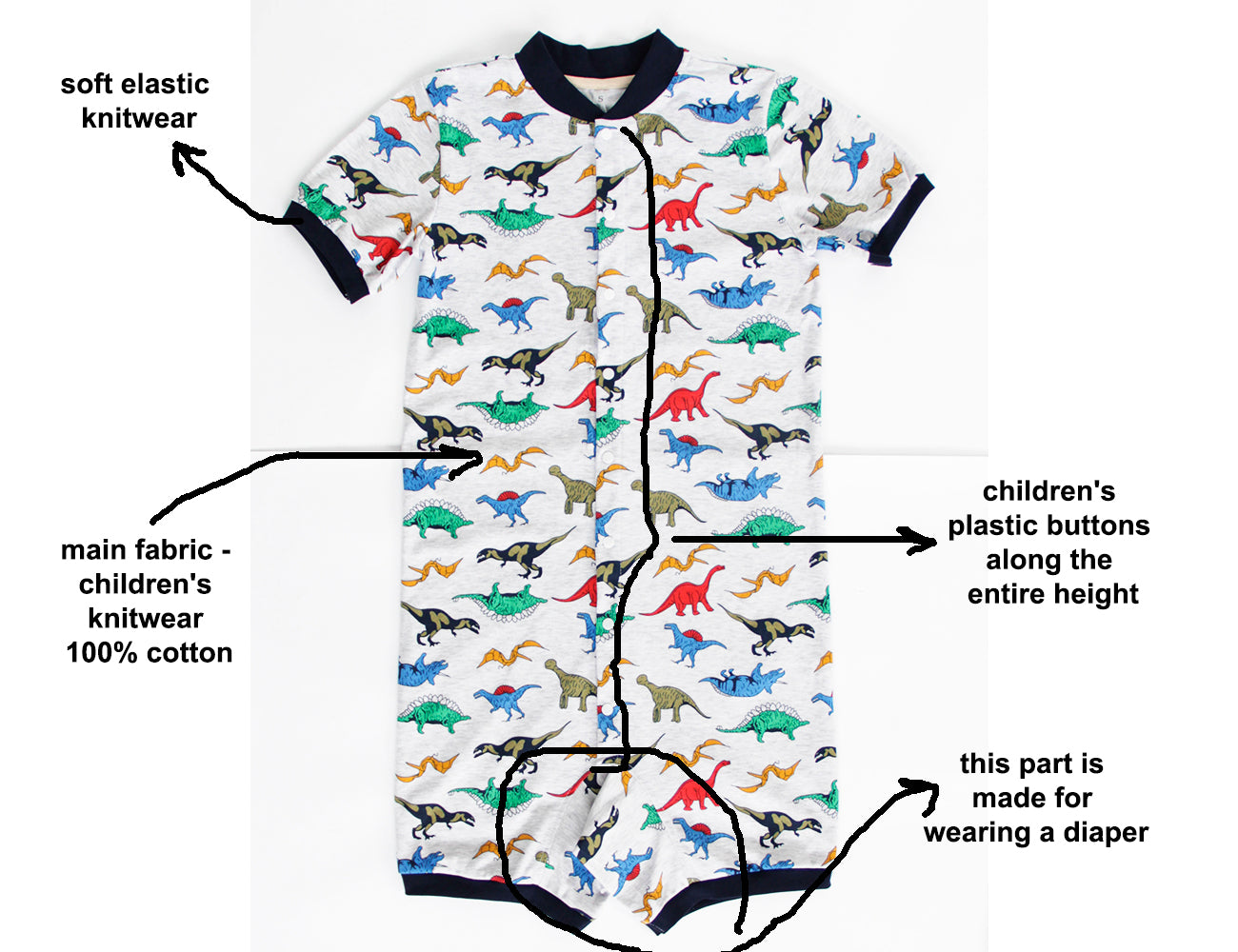 ABDL romper Dino