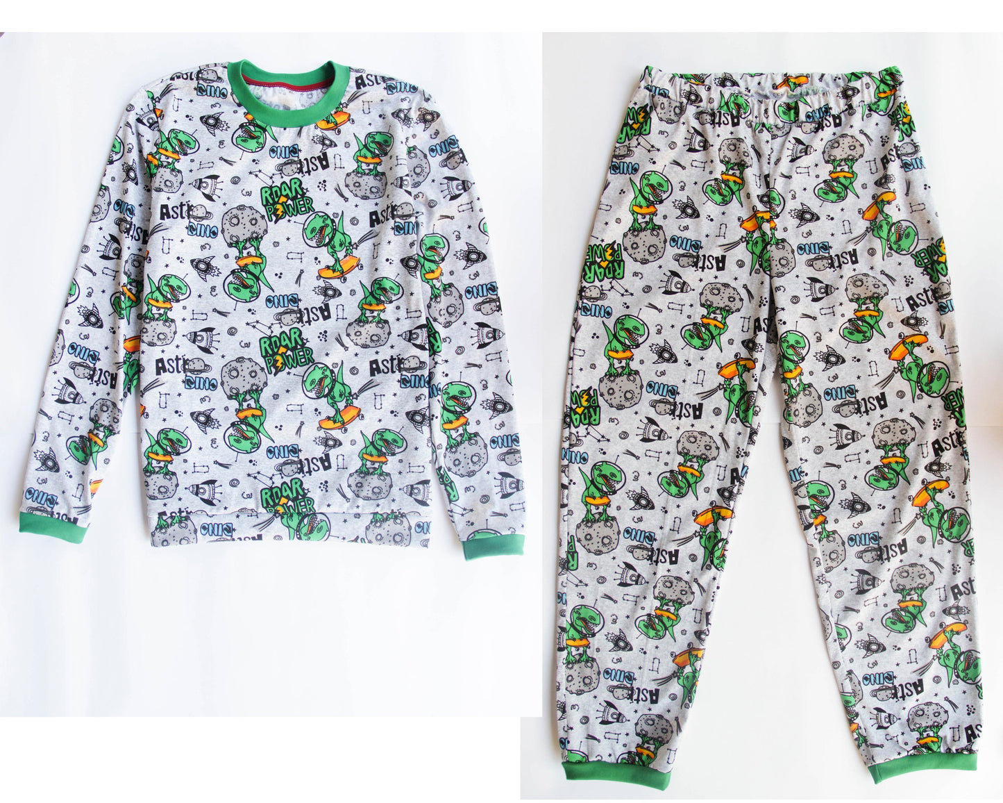 Dino pajama for diaper lovers. Cotton sleepwear for adults baby boy
