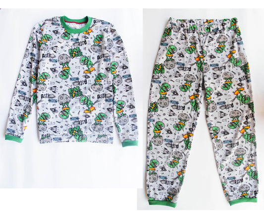 Dino pajama for diaper lovers. Cotton sleepwear for adults baby boy