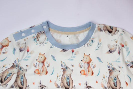 Adult diaper lover onesie with snap button bottom and open shoulders cotton bodysuit