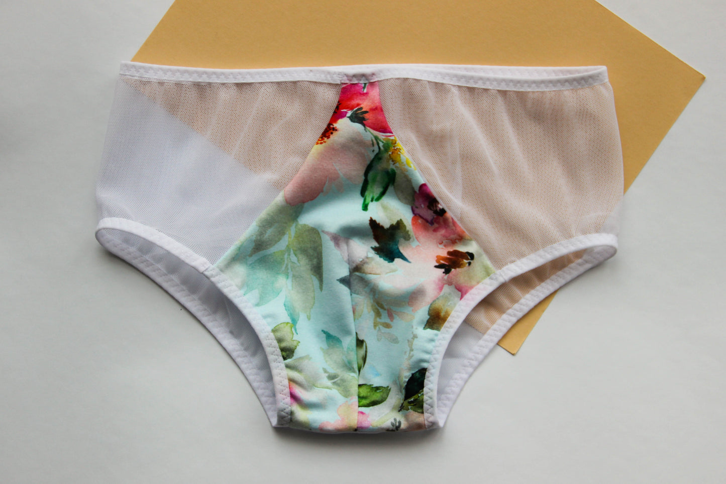 Men's panties mesh and floral print