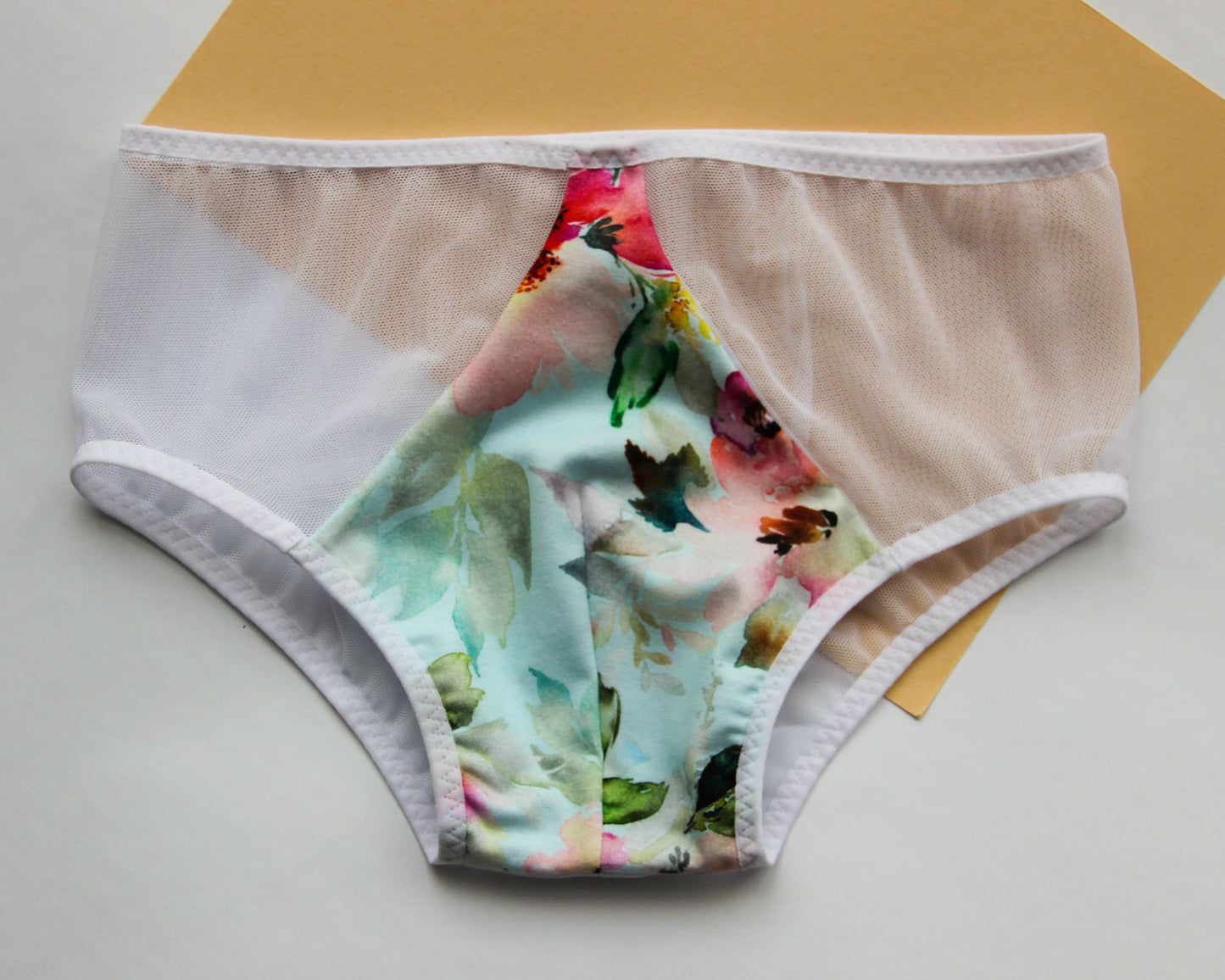 Men's panties mesh and floral print