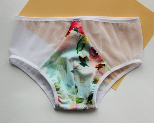 Men's panties mesh and floral print