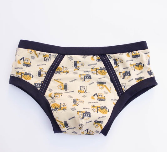 ABDL training pants for adult Tractors on a beige background