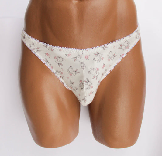 Men's thong "Bunny" with tail