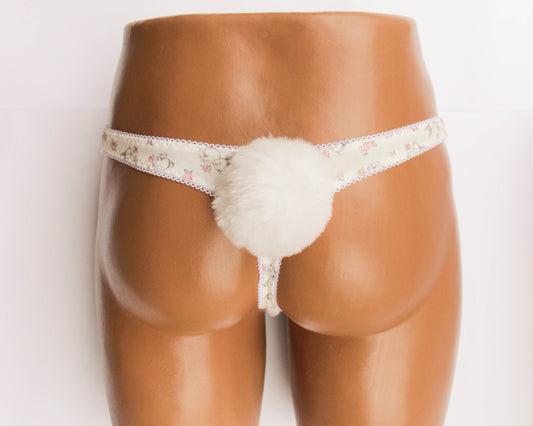 Men's thong "Bunny" with tail