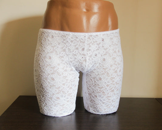 White Lace Boxers for Adult Men