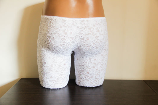 White Lace Boxers for Adult Men