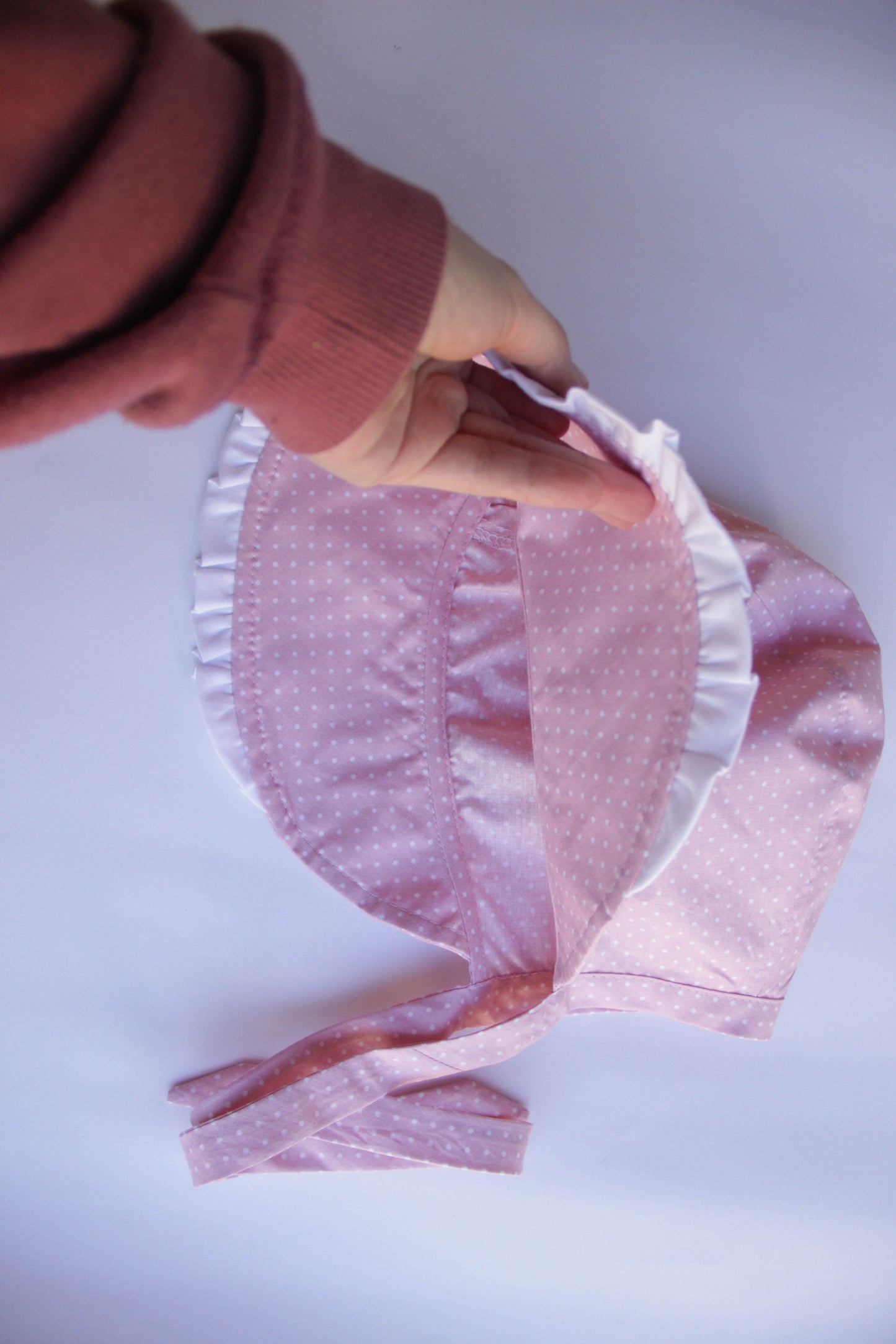 ABDL Adult Bonnet with frill and ties