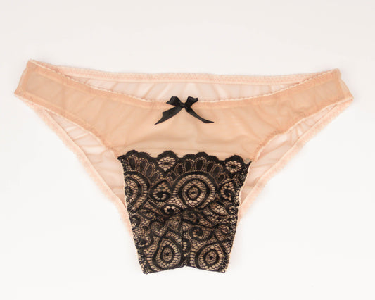 femboy lingerie mesh lae panties front view