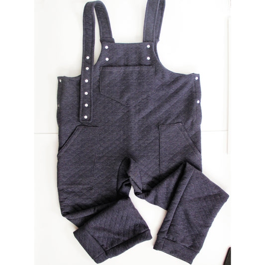 Adult jumpsuit with straps. Walking clothes for littles big boys.