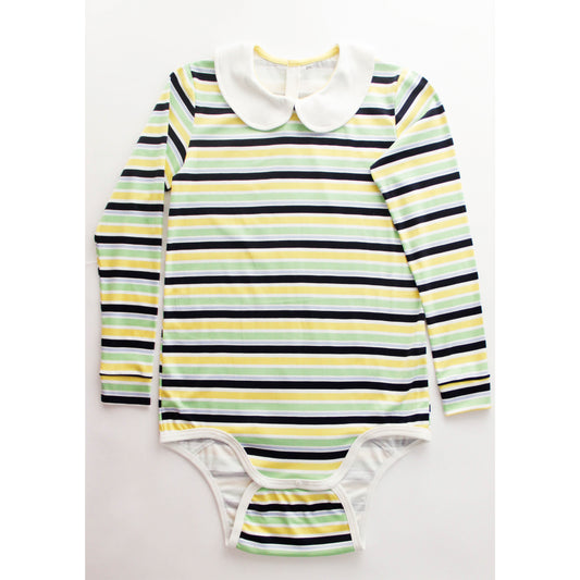 ABDL bodysuit with Peter Pan collar, green