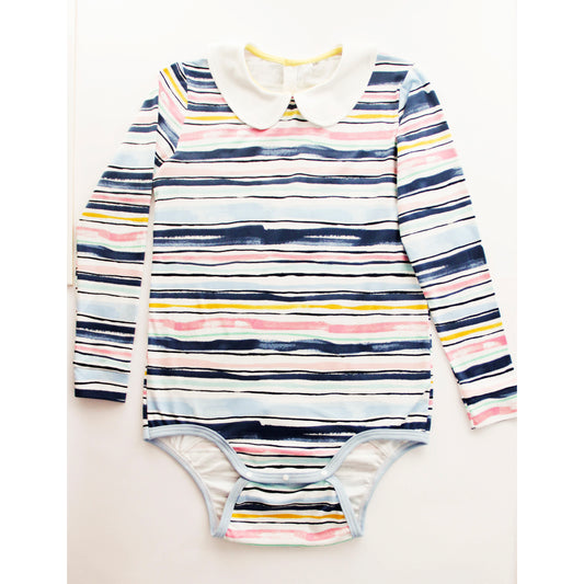 ABDL bodysuit with Peter Pan collar, blue