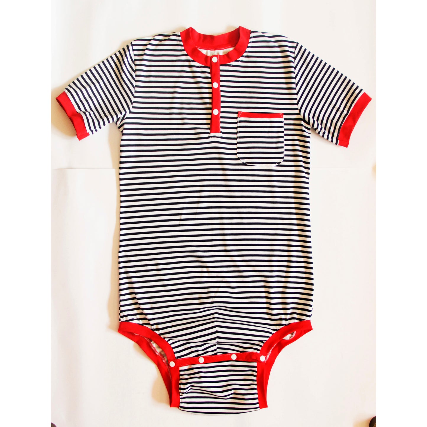 Striped ABDL bodysuit for adult