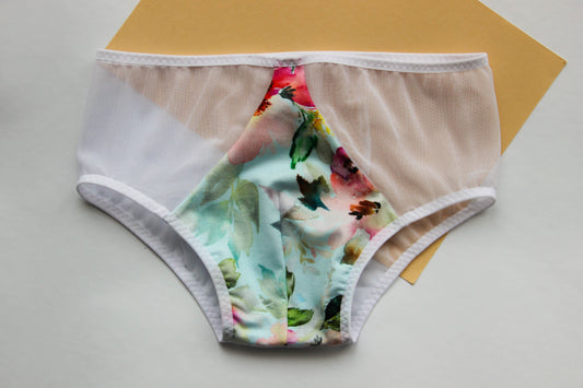 Men's panties mesh and floral print