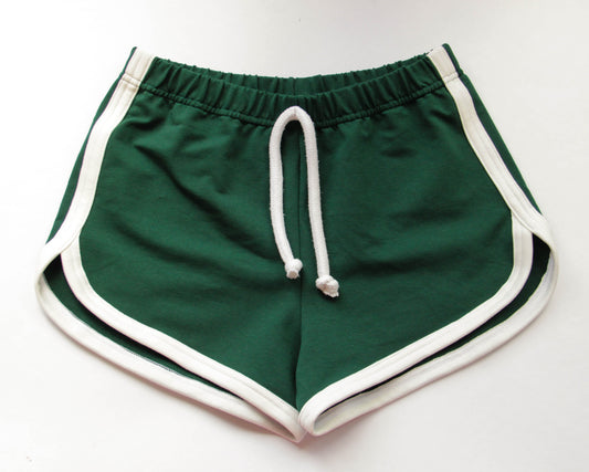 Retro track Shorts for Adults Green