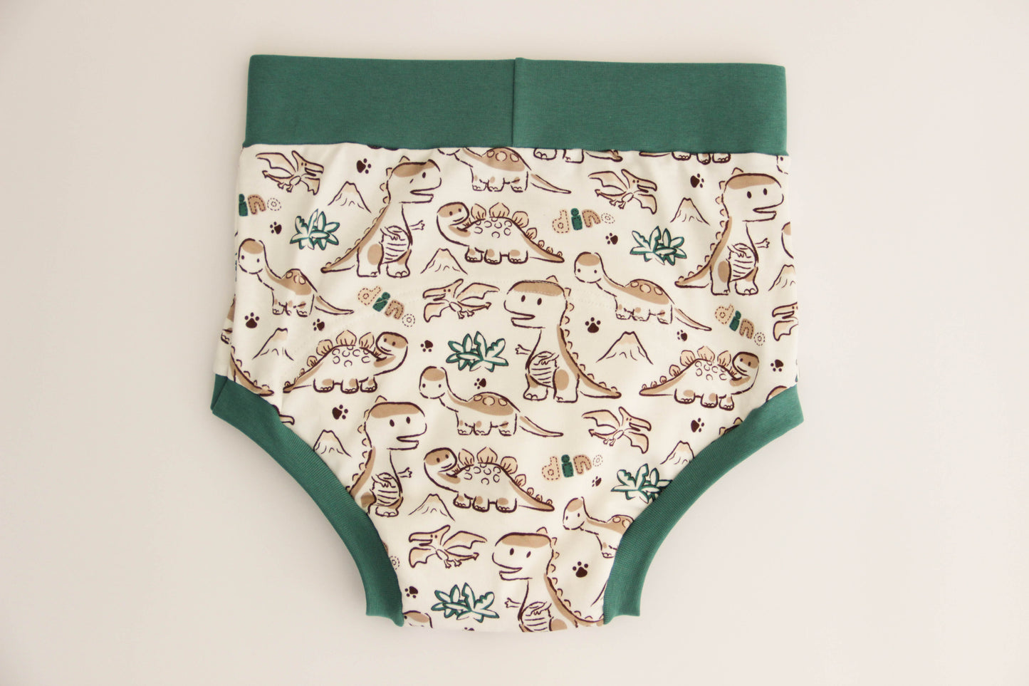 ABDL training pants for adult Dino green edging