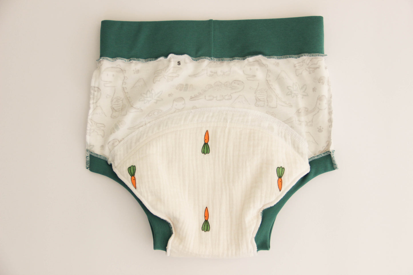 ABDL training pants for adult Dino green edging