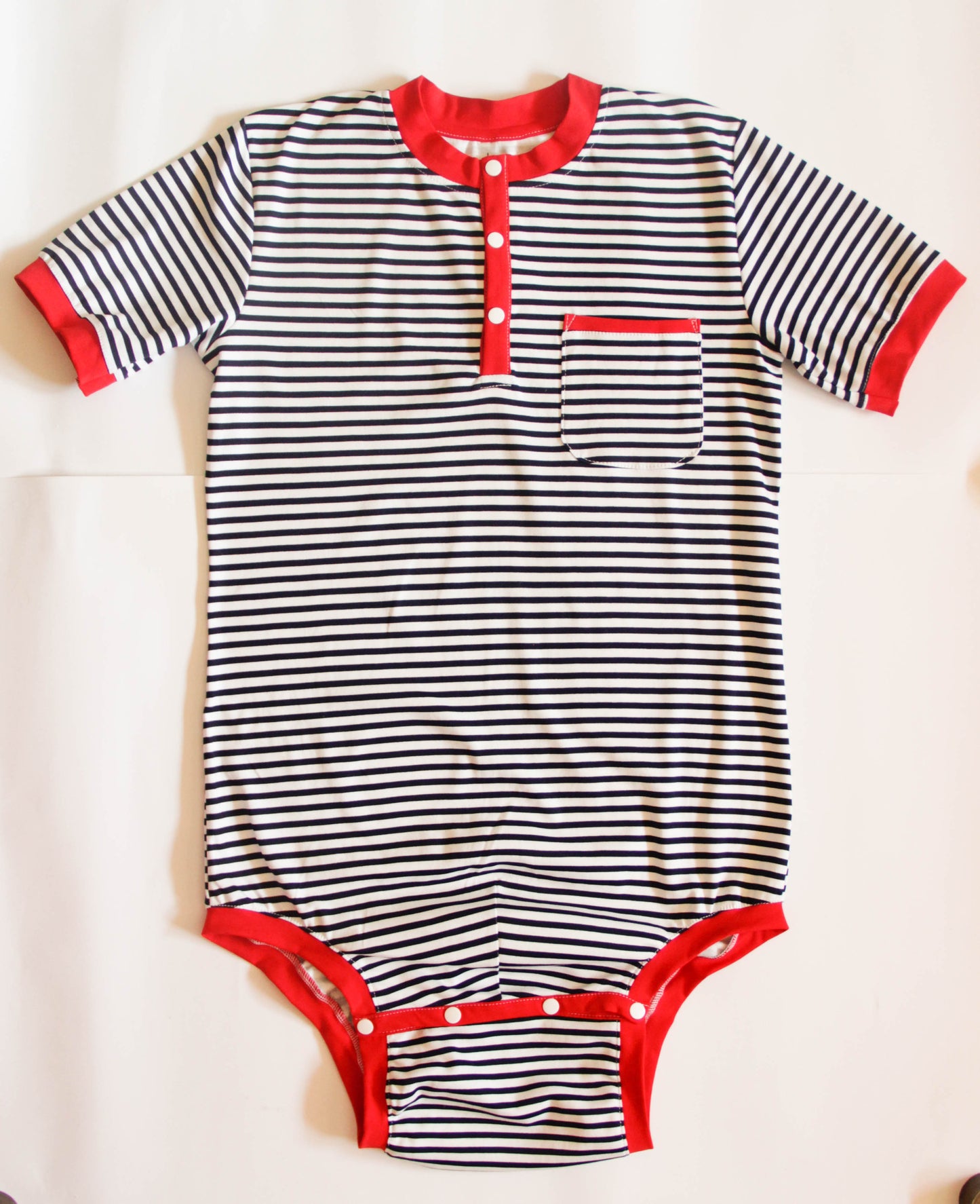 Striped ABDL bodysuit for adult