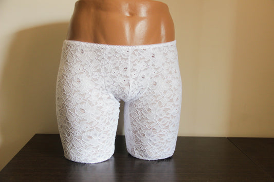 White Lace Boxers for Adult Men