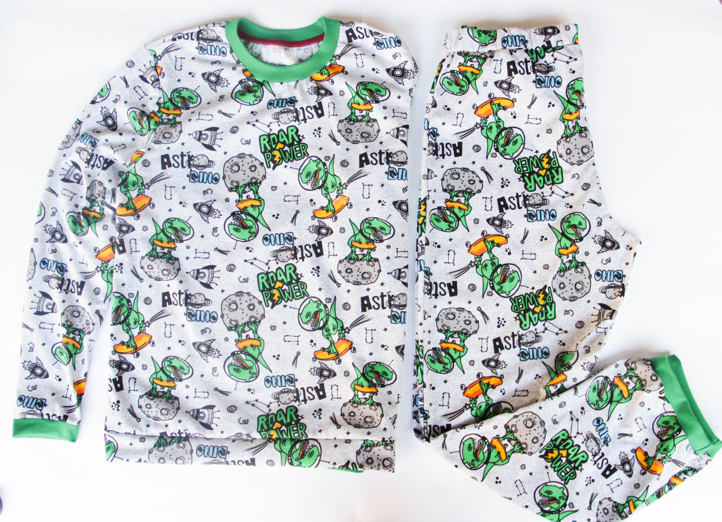 Dino pajama for diaper lovers. Cotton sleepwear for adults baby boy