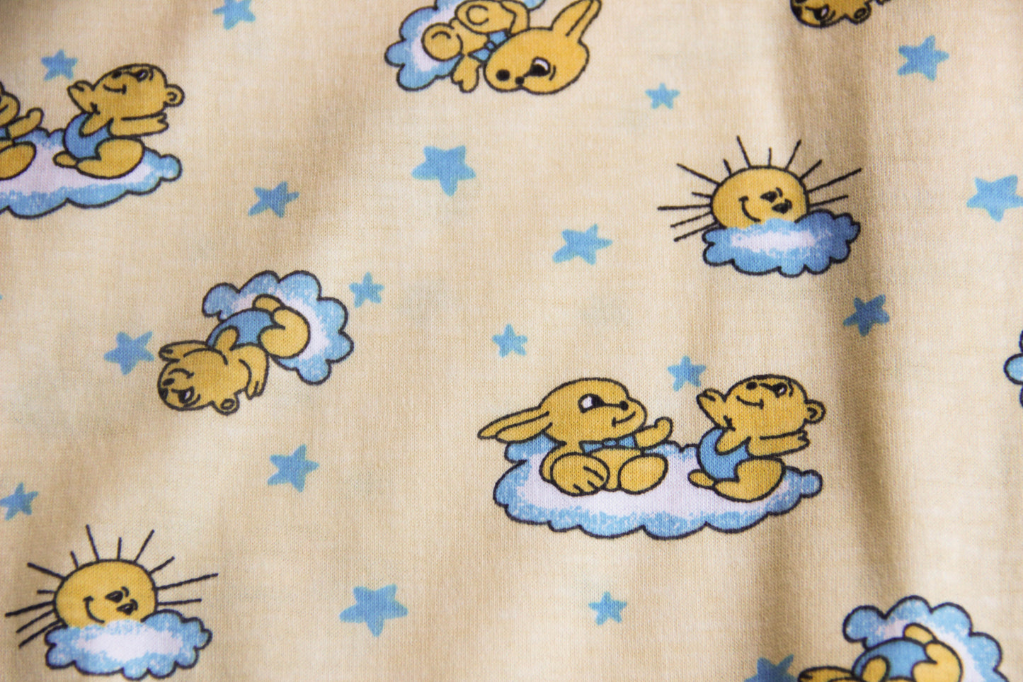 Yellow sleepwear for adults baby. Sleep suit: sweater and pants with elastic
