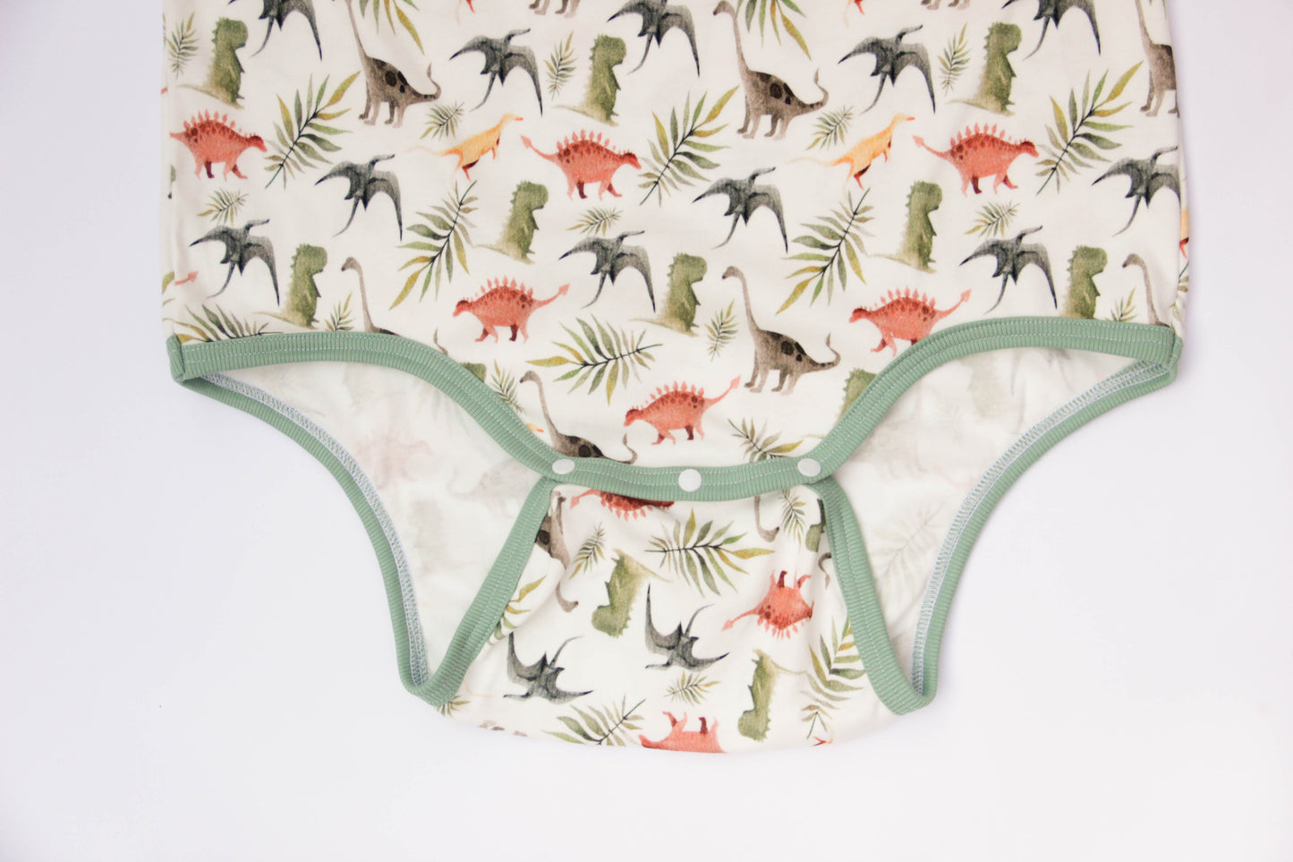 Dino Bodysuit for Adult Baby, Soft Cotton ABDL Onesie with Shoulder Closure