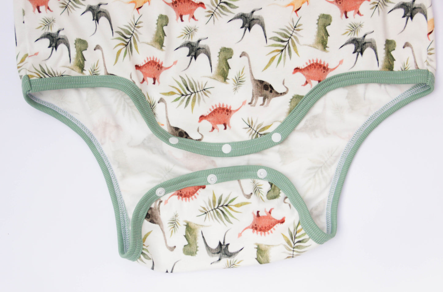 Dino Bodysuit for Adult Baby, Soft Cotton ABDL Onesie with Shoulder Closure