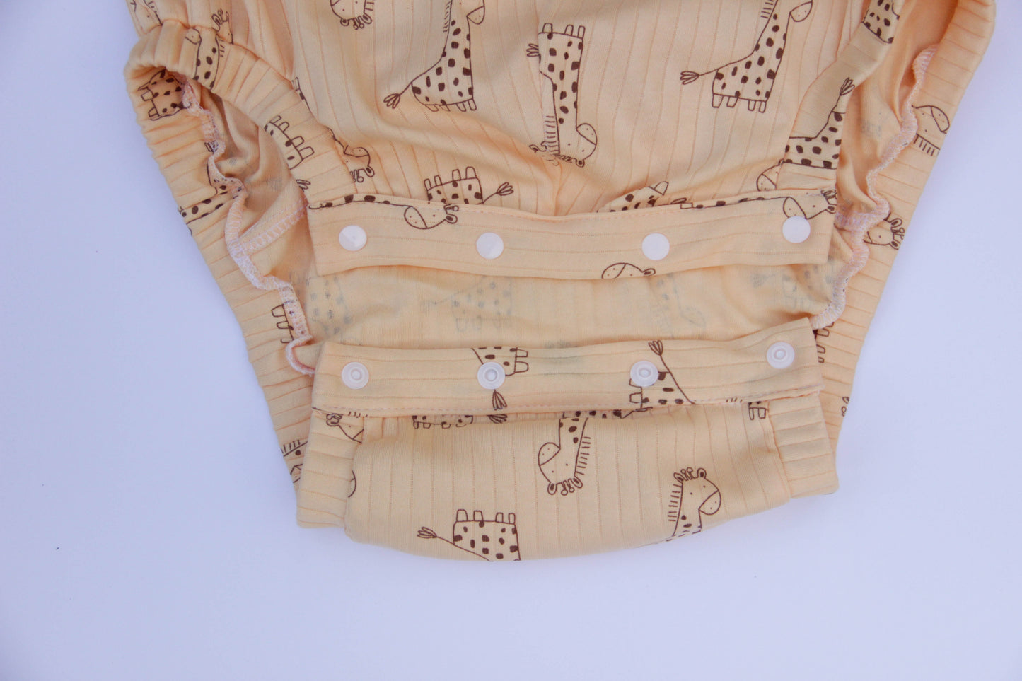 ABDL Adult Baby Bodysuit Giraffe. Cotton Onesie with Shoulder Closure