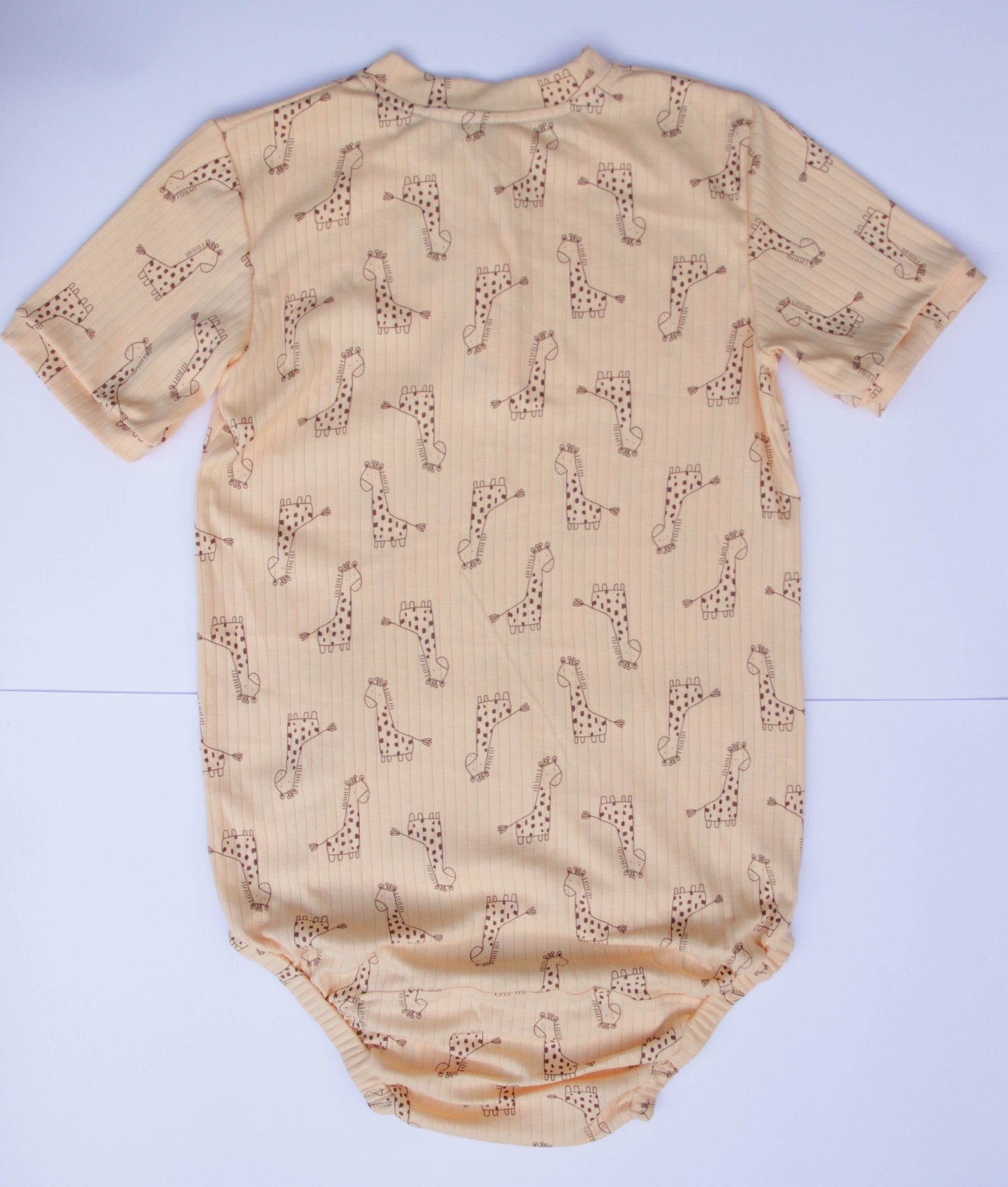 ABDL Adult Baby Bodysuit Giraffe. Cotton Onesie with Shoulder Closure