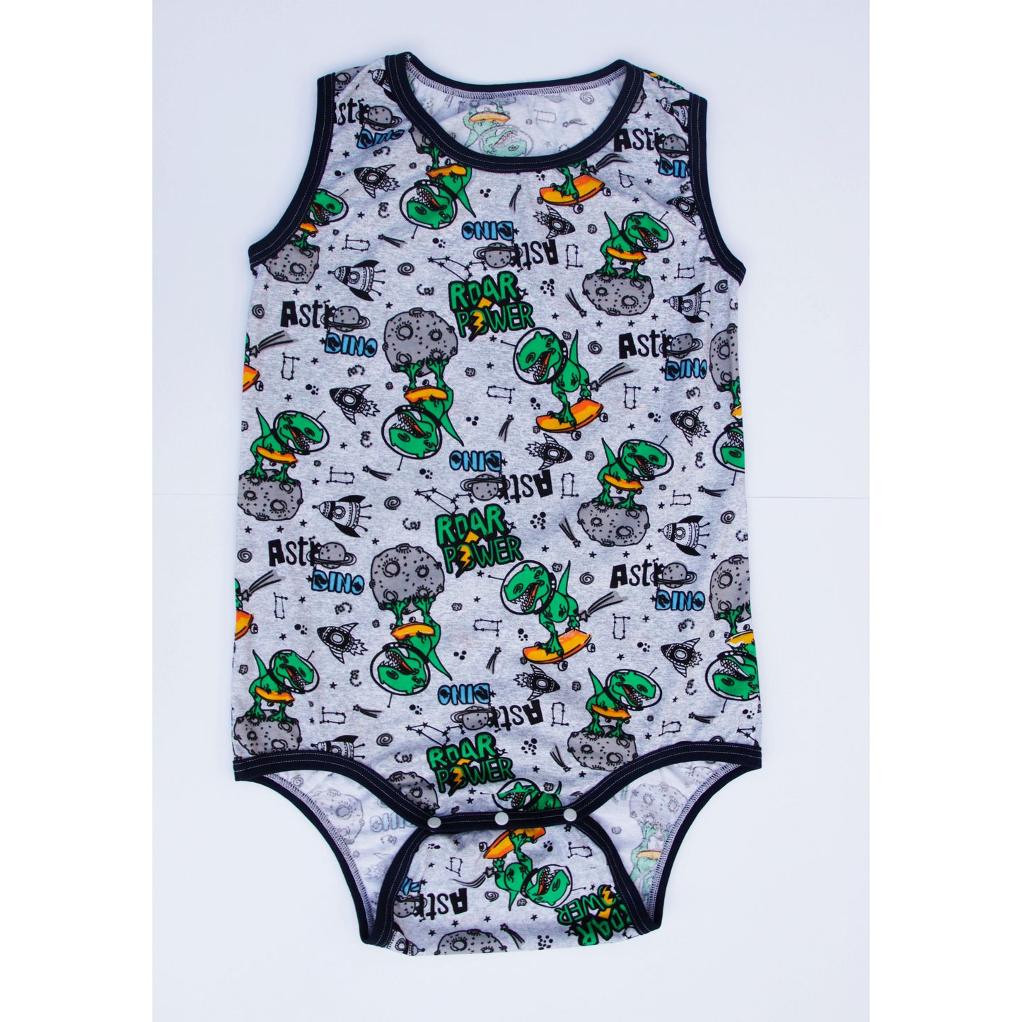 Dino onesie for adult diaper lover cotton ABDL adult baby bodysuit front view