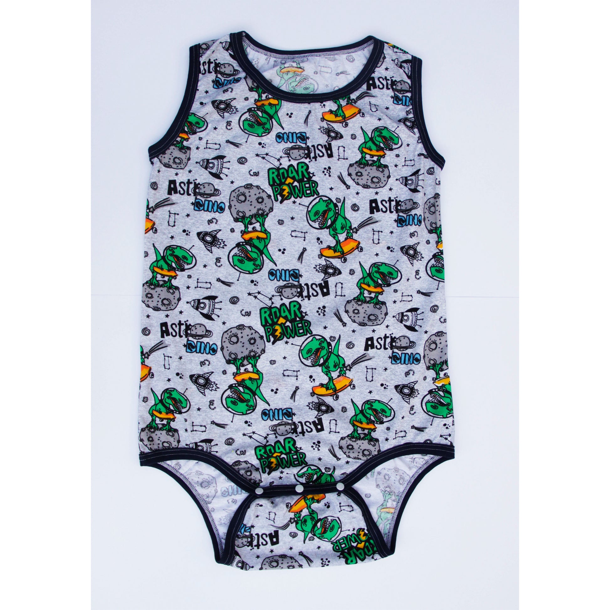 Dino onesie for adult diaper lover cotton ABDL adult baby bodysuit front view