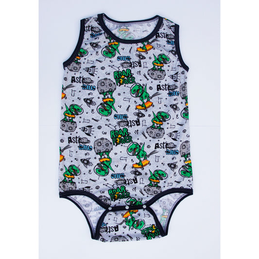 Dino onesie for adult diaper lover cotton ABDL adult baby bodysuit front view